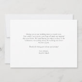 Carte De Remerciements Mariage écriture à flourish formel noir (Dos)