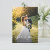 Carte De Remerciements Mariage écriture blanche (Debout devant)