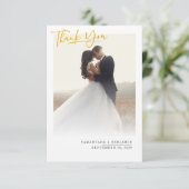 Carte De Remerciements Mariage Écriture Photo (Debout devant)