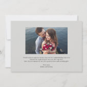 Carte De Remerciements Mariage éditable couleur simplement romantique (Dos)