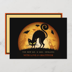 Carte de remerciements Mariage Éffrayant Halloween