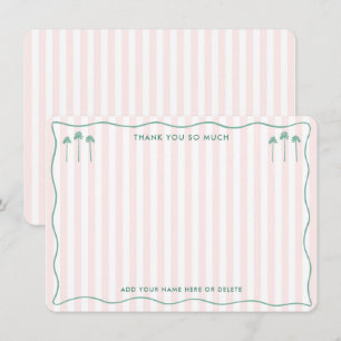 Carte De Remerciements Mariage élégant à Palm Springs Rose Vert