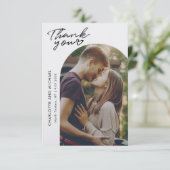 Carte De Remerciements Mariage Élégant avec Arche Remerciements Modernes (Debout devant)