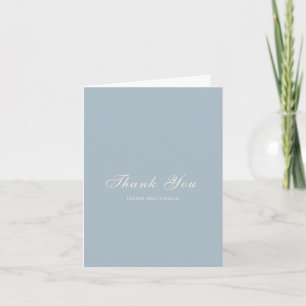 Carte De Remerciements Mariage Élégant Bleu Classique Atténué