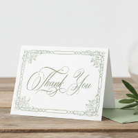 Mariage Élégant Classique avec Cadre Floral Vert S