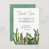 Carte De Remerciements Mariage élégant de Cactus (Devant / Derrière)