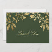 Carte De Remerciements Mariage élégant de feuillage forestier écriture bo (Devant)
