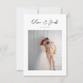 Carte De Remerciements Mariage élégant de typographie de script (Devant)