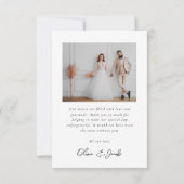 Carte De Remerciements Mariage élégant de typographie de script (Dos)