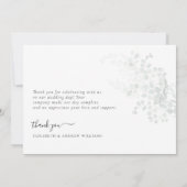 Carte De Remerciements Mariage Élégant Eucalyptus (Dos)