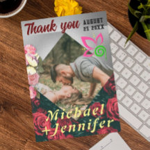 Mariage Élégant Fleurs Photo Personnalisée