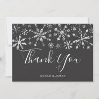 Mariage Élégant Flocon de Neige Noir Argent