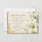 Carte De Remerciements Mariage Élégant Lys Blanc (Devant)