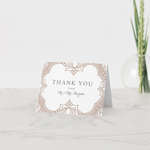 Carte De Remerciements Mariage élégant Mehndi