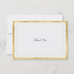 Carte De Remerciements Mariage Élégant Moderne Classique Perle Dorée