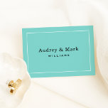 Carte De Remerciements Mariage élégant Monogramme bleu aqua et noir<br><div class="desc">Des cartes de notes personnalisées de style plat présentent un design chic et sophistiqué et un monogramme du nom marié d'une mariée et d'un marié,  avec un espace au dos pour un message manuscrit.  Schéma de couleurs bleu aqua / bleu œuf de robin,  noir et blanc.</div>