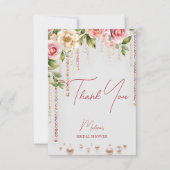 Carte De Remerciements Mariage élégant perles et prosecco (Devant)