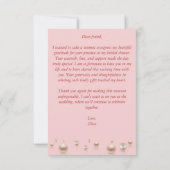 Carte De Remerciements Mariage élégant perles et prosecco (Dos)