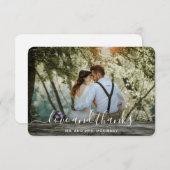 Carte De Remerciements Mariage élégant photo moderne (Devant / Derrière)