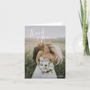 Carte De Remerciements Mariage élégant photo simple