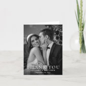 Carte De Remerciements Mariage Élégant Remerciements Photo (Devant)