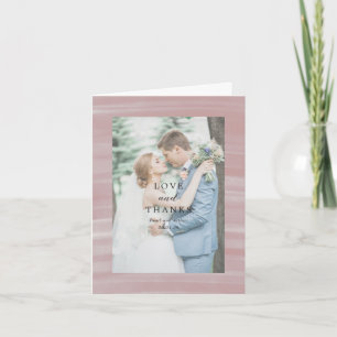 Carte De Remerciements Mariage Élégant Rose Chic Côté Mer