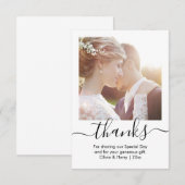 Carte de remerciements mariage | Élégant script Me (Devant / Derrière)
