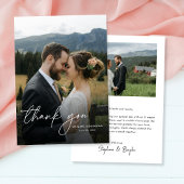 Carte De Remerciements Mariage Élégant Simple Moderne Chic 2 Photos