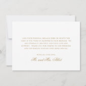 Carte De Remerciements Mariage élégant traditionnel Gold Formal (Dos)