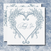 Mariage Élégant Vintage Chinoiserie Cœur Bleu