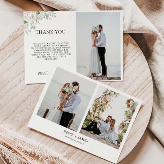 Carte de remerciements Mariage Emerald Green