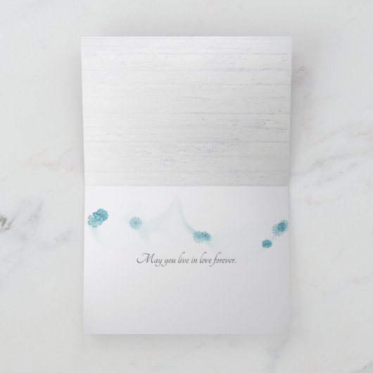 Carte De Remerciements Mariage en bois blanc (Intérieur)