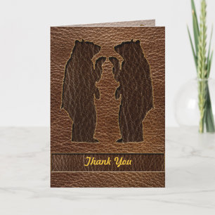 Carte De Remerciements Mariage en Cuir