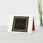Carte De Remerciements Mariage en damassé rouge noir or (Dos)