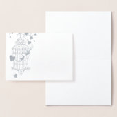 Carte de remerciements mariage en  en argent et en (Affichage)