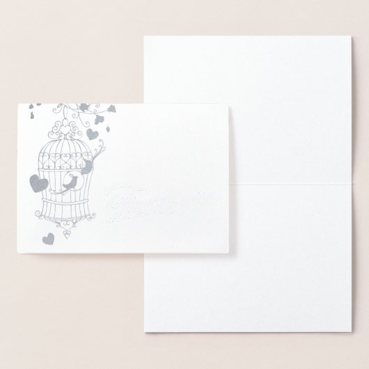 Carte de remerciements mariage en  en argent et en (Affichage)