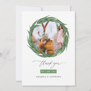 Carte De Remerciements Mariage en forêt de bois aquarelle