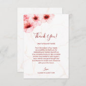 Carte De Remerciements Mariage en marbre d'aquarelle Cherry Blossoms (Devant / Derrière)