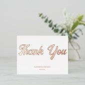 Carte de remerciements mariage en or rose (Debout devant)