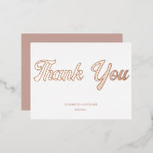 Carte de remerciements mariage en or rose (Recto/Verso)