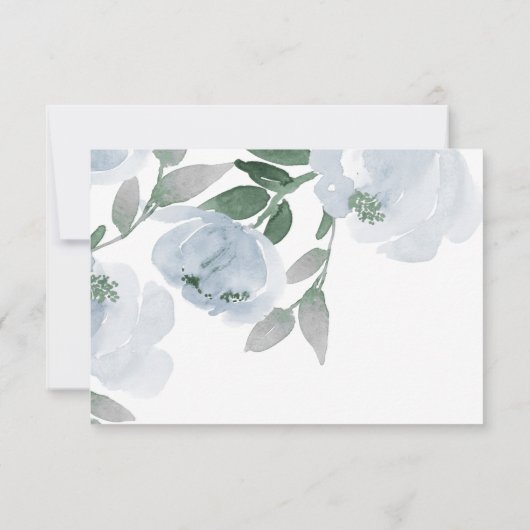 Carte De Remerciements Mariage en remplacement de Faveurs Aquarelle bleu- (Dos)