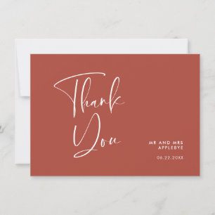Carte De Remerciements Mariage en terre cuite élégant et moderne