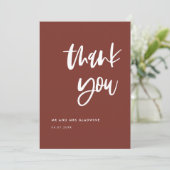 Carte de remerciements mariage en terre cuite mode (Debout devant)