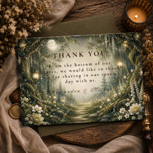 Carte De Remerciements Mariage Enchanté en Forêt Enchantée