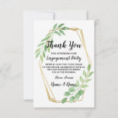 Carte de Remerciements Mariage Engagement Feuilles (Devant)