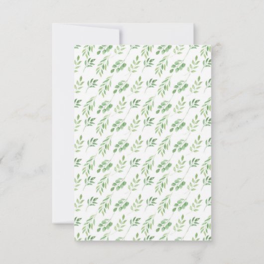 Carte de Remerciements Mariage Engagement Feuilles (Dos)