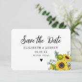 Carte De Remerciements Mariage Enregistrer la date Fleur de tournesol (Debout devant)