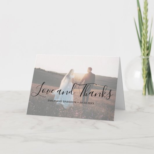 Carte De Remerciements Mariage et Remerciements Écriture Élégante Photo (Devant)
