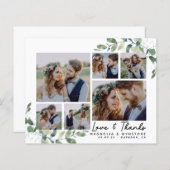 Carte de remerciements Mariage Eucalyptus (Devant / Derrière)