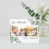 Carte de remerciements Mariage Eucalyptus (Debout devant)
